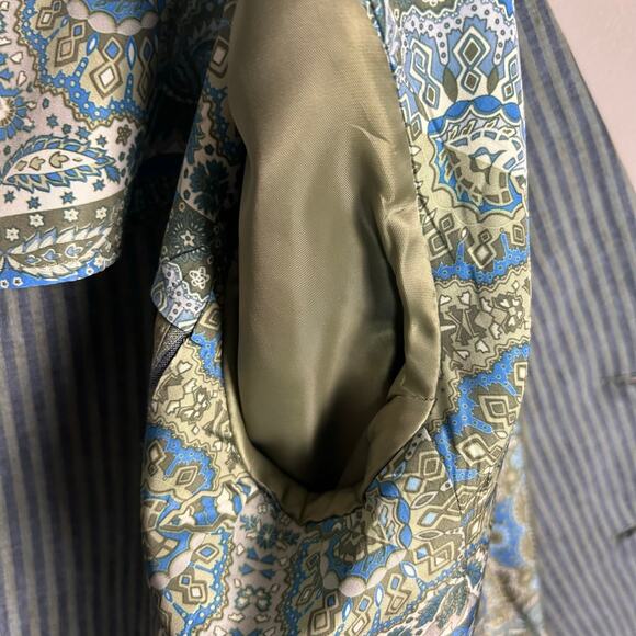 Tallia Linen sport coat Men's size 42 R convertible collar striped unique Mason - Picture 15 of 16